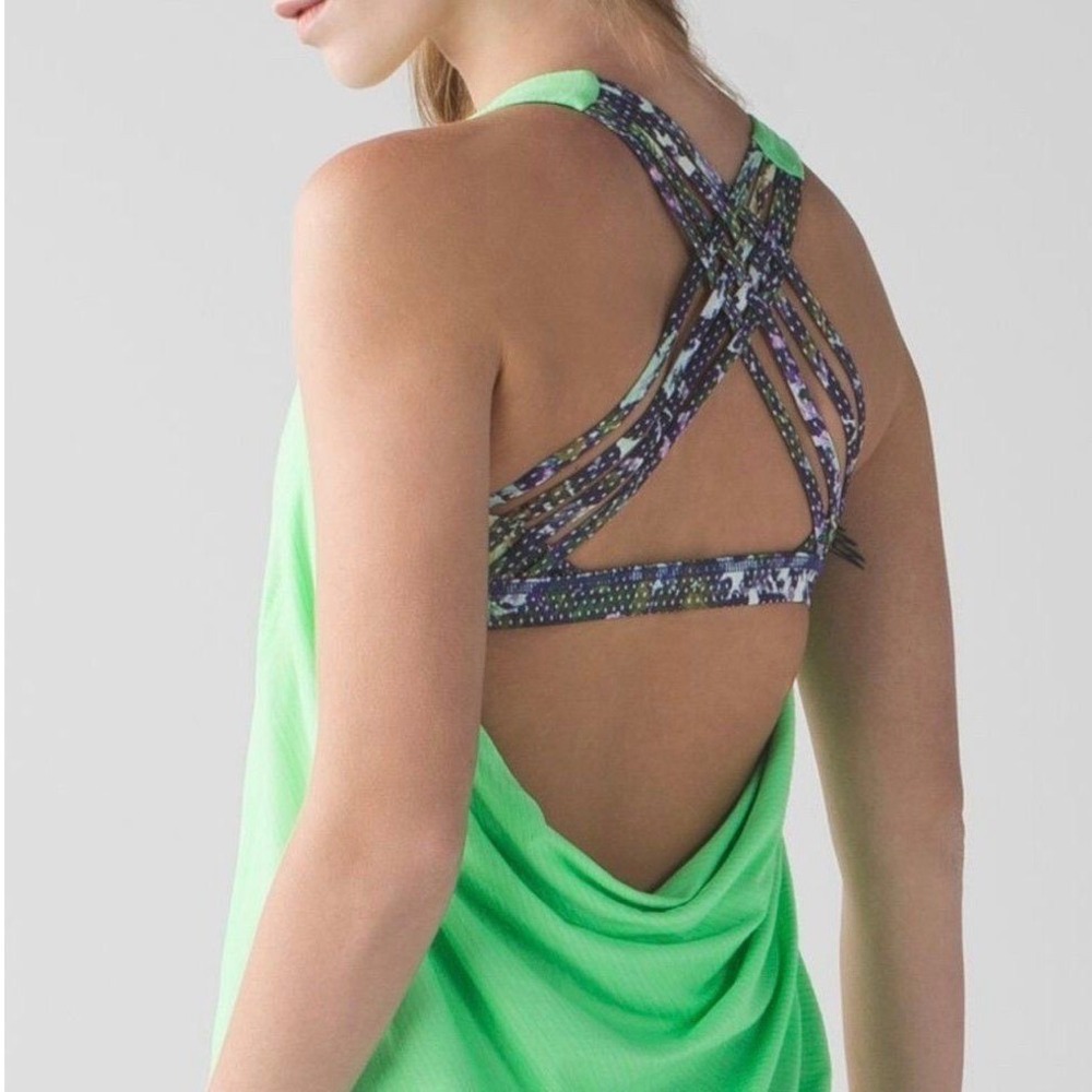 Lululemon Wild Tank Heathered Pistachio Floral Sport White Multi Size 6 C3